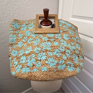 New, Twig & Arrow Large Straw Tote Bag